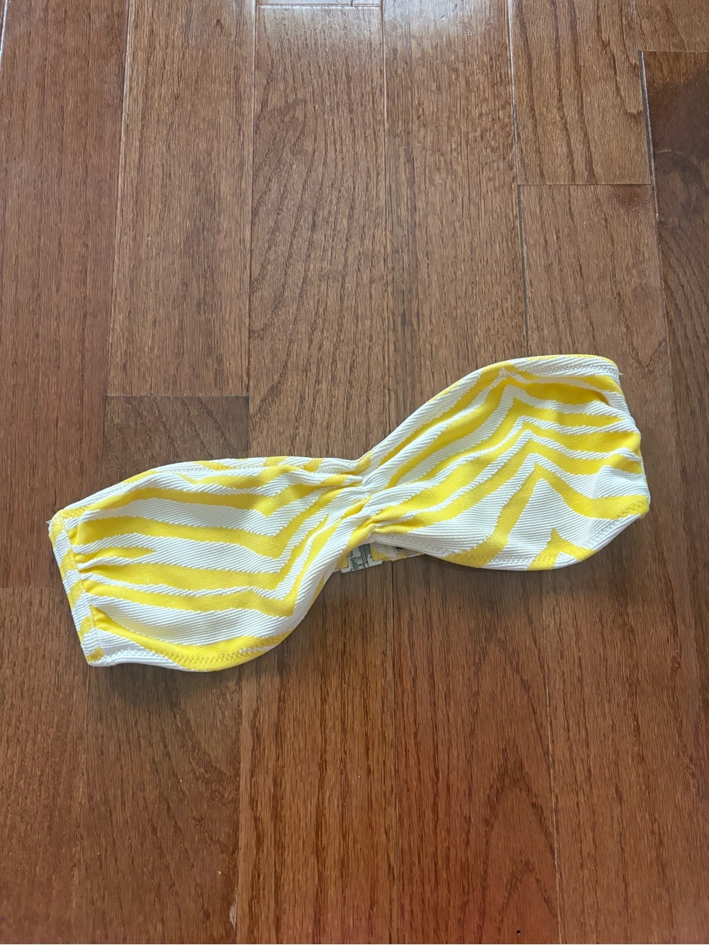 Triangl yellow and white zebra bandeau bikini top size small